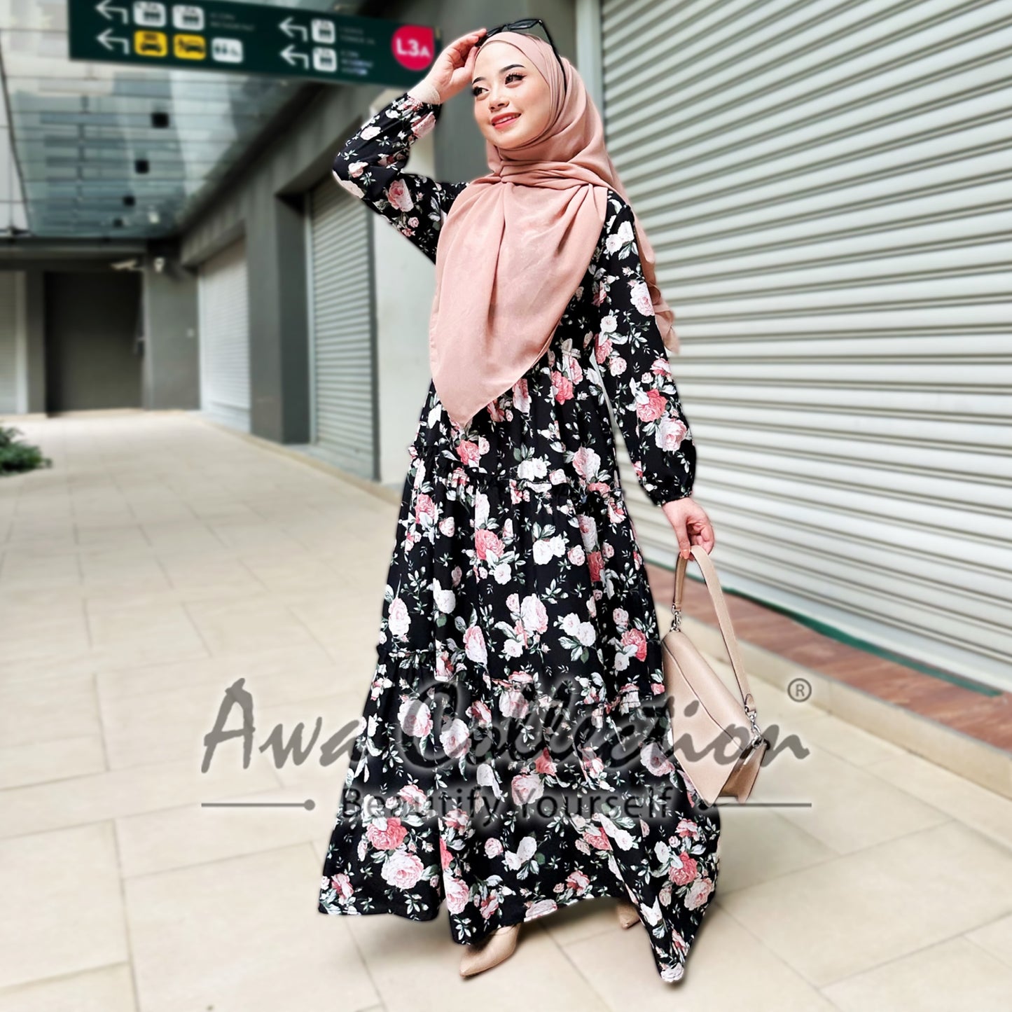 LALEESA Awa Collection DA106154 DRESS RANIA Long Dress Muslimah Dress Women Dress Maxi Dress Baju Raya 2024
