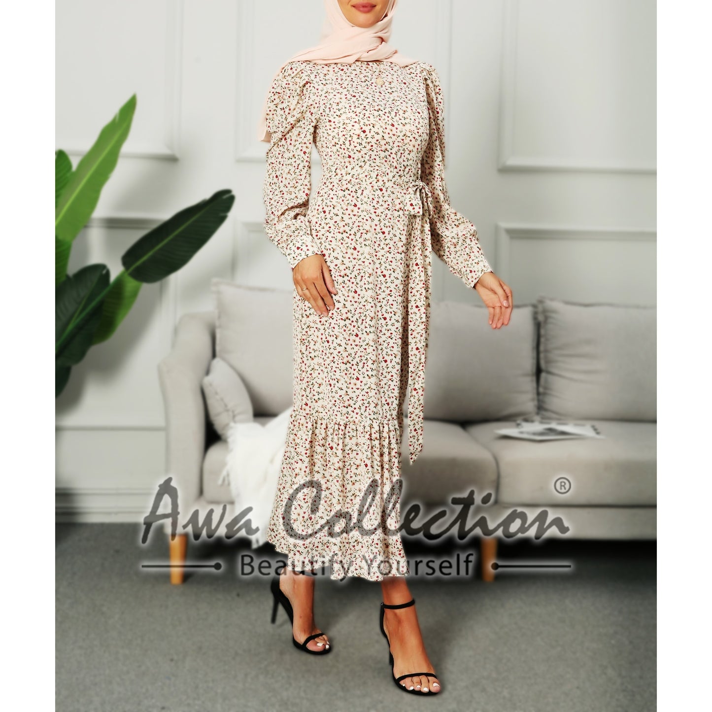 LALEESA Awa Collection DA113123 DRESS BASMA Maxi Dress Muslimah Dress Women Dress Baju Muslimah Baju Raya 2024