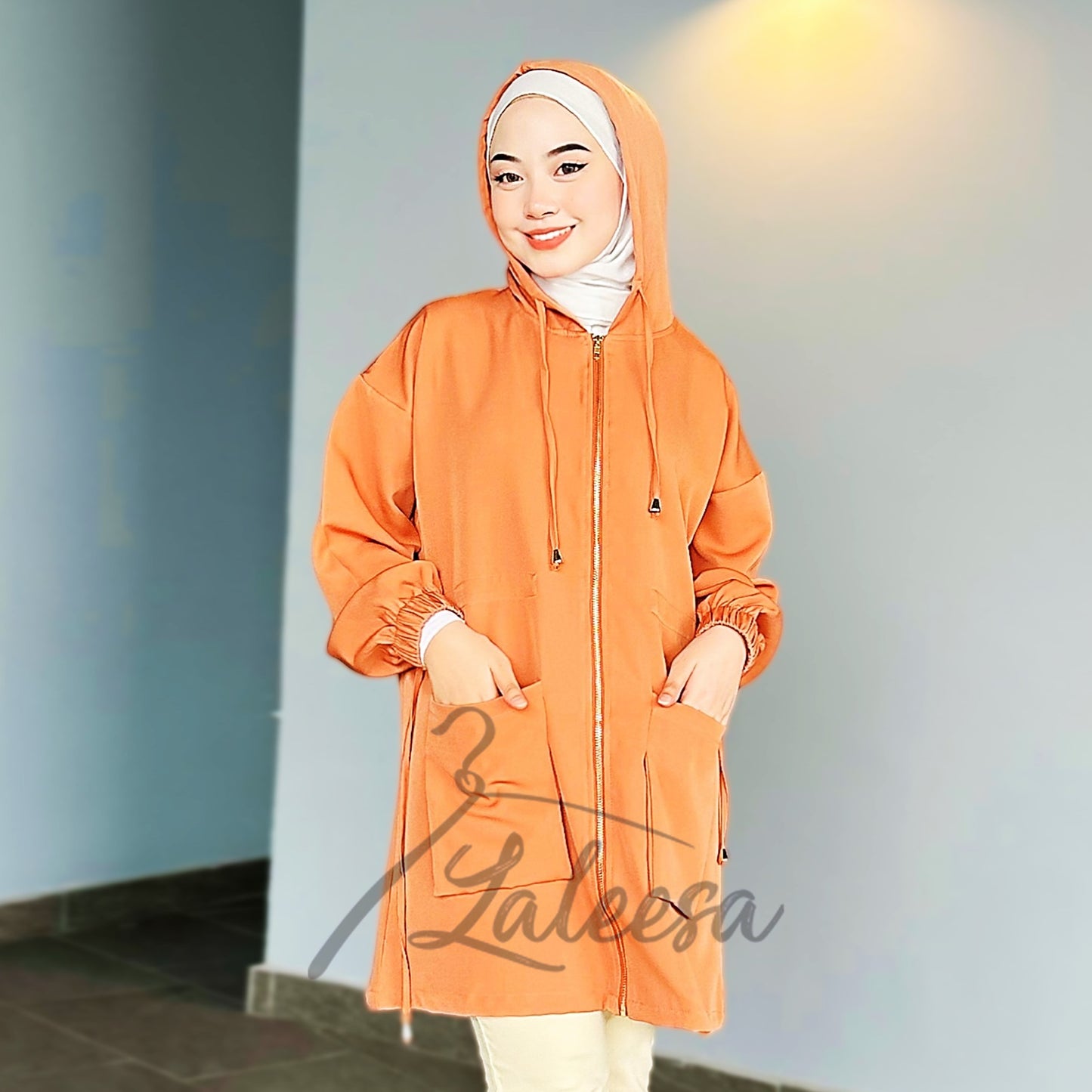 LALEESA BLOUSE HOODIE YURI TB450422 <Korean Series> Korean Style Blouse Muslimah Blouse Women Plus Size Baju Raya 2024