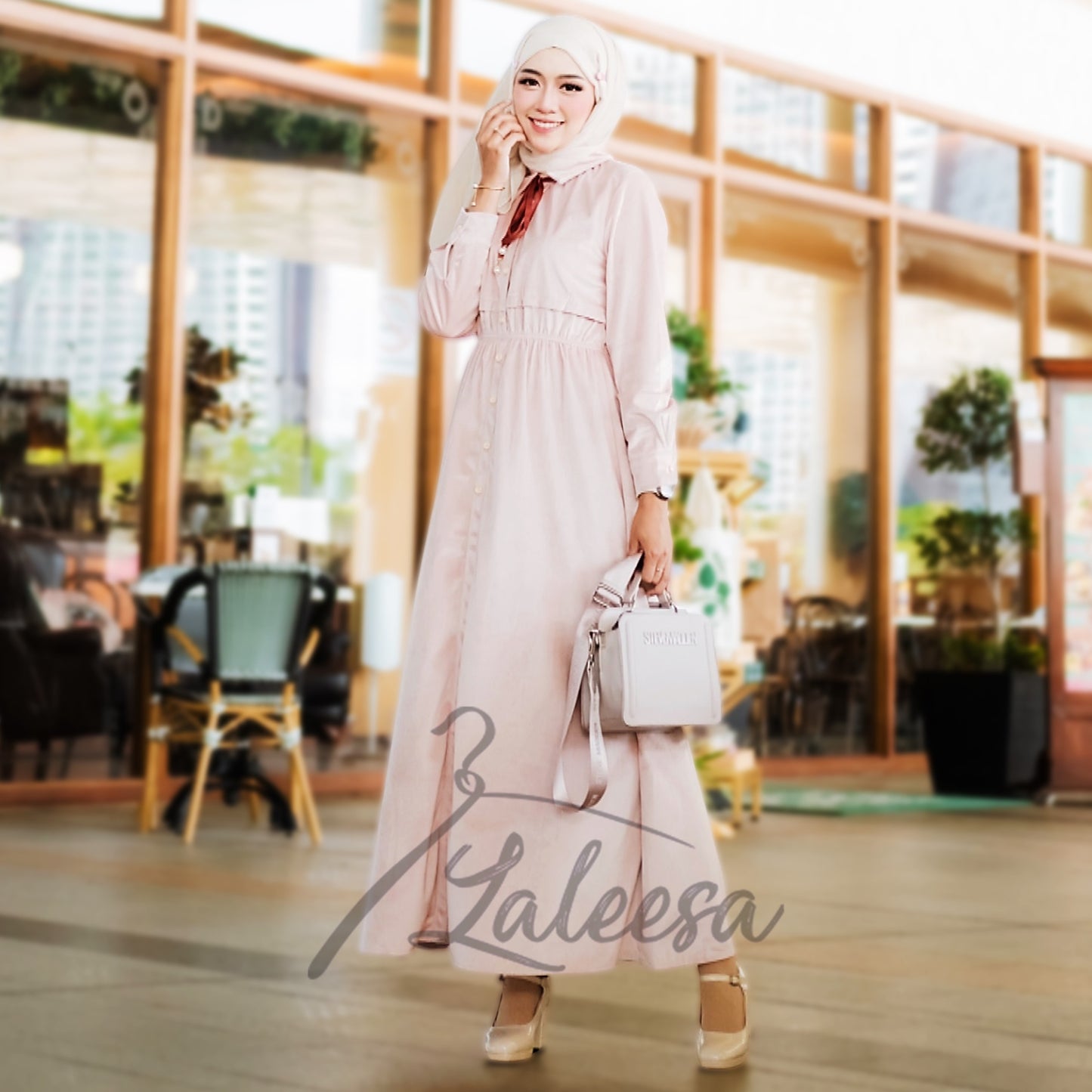 LALEESA DRESS WASILA LD211472 <Korean Series> Dress Muslimah Dress Woman Jubah Muslimah Abaya Dress