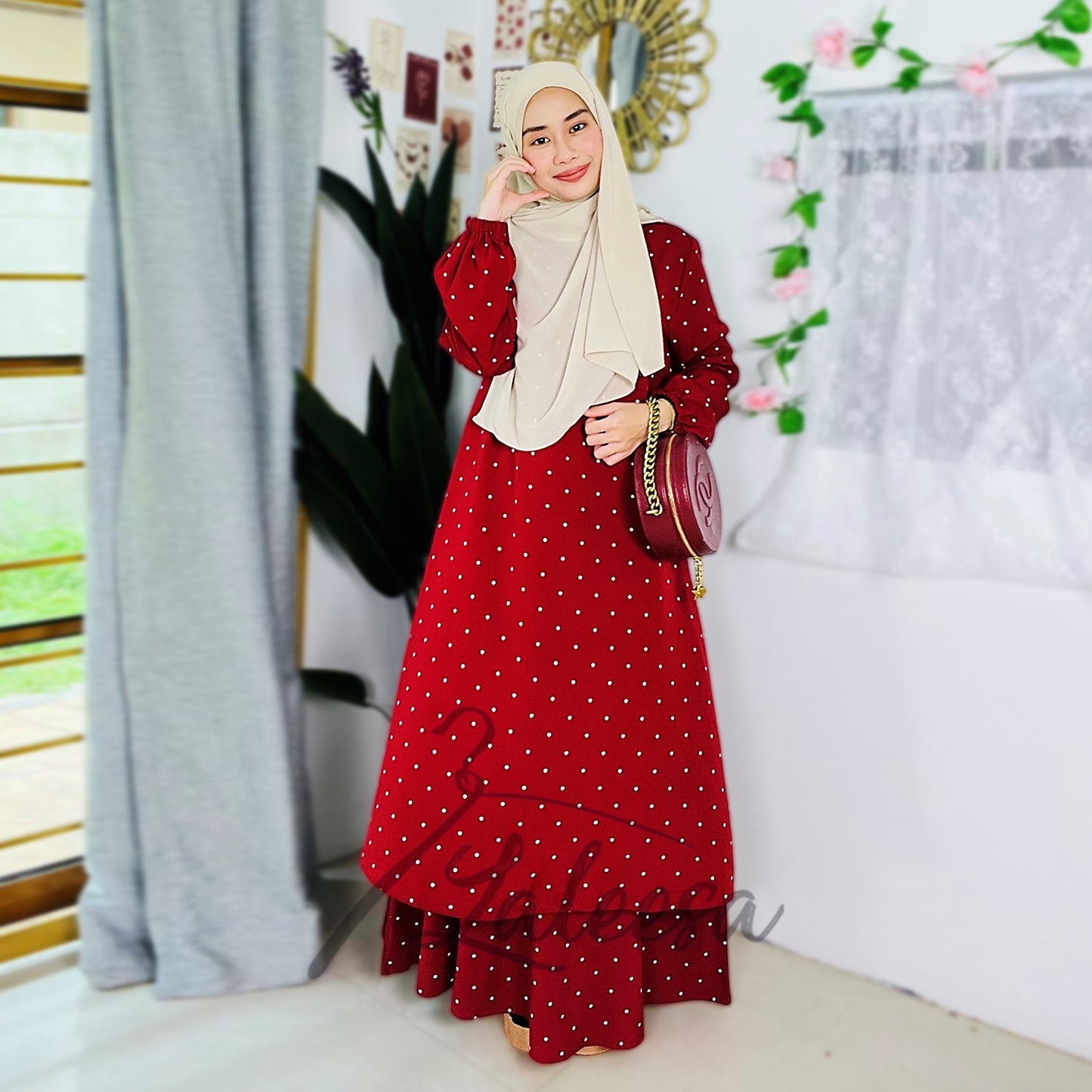 LALEESA DRESS YUSRA LD242228 Dress Muslimah Dress Woman Jubah Muslimah Jubah Abaya Dress Long Dress