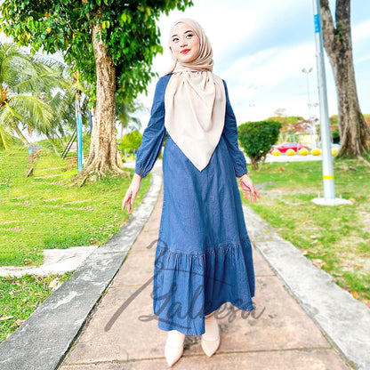 LALEESA DRESS DENIM LD275227 <BF Friendly Series> Dress Muslimah Dress Woman Jubah Muslimah Abaya