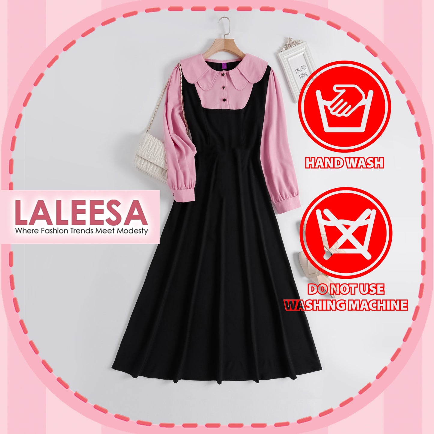 LALEESA DRESS DAHLIA LD212018 <Korean Series> Korean Style Dress Muslimah Dress Women Dress Plus Size Baju Raya 2024