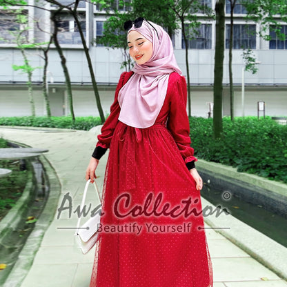 LALEESA Awa Collection DRESS JINA DA109181 Dress Muslimah Dress Woman Jubah Muslimah Abaya Dress