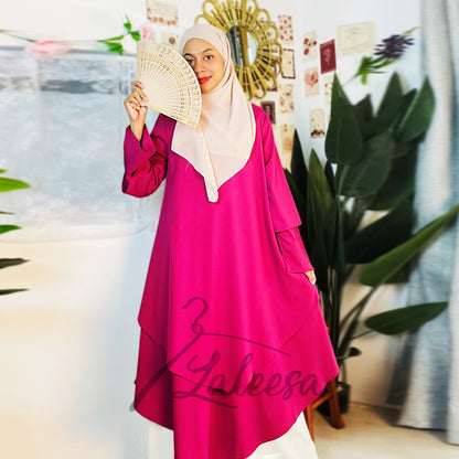 LALEESA LD257275 DRESS MAIDA Irregular Loose Casual Long Dress Muslimah Dress Women Dress Plus Size Baju Raya 2024