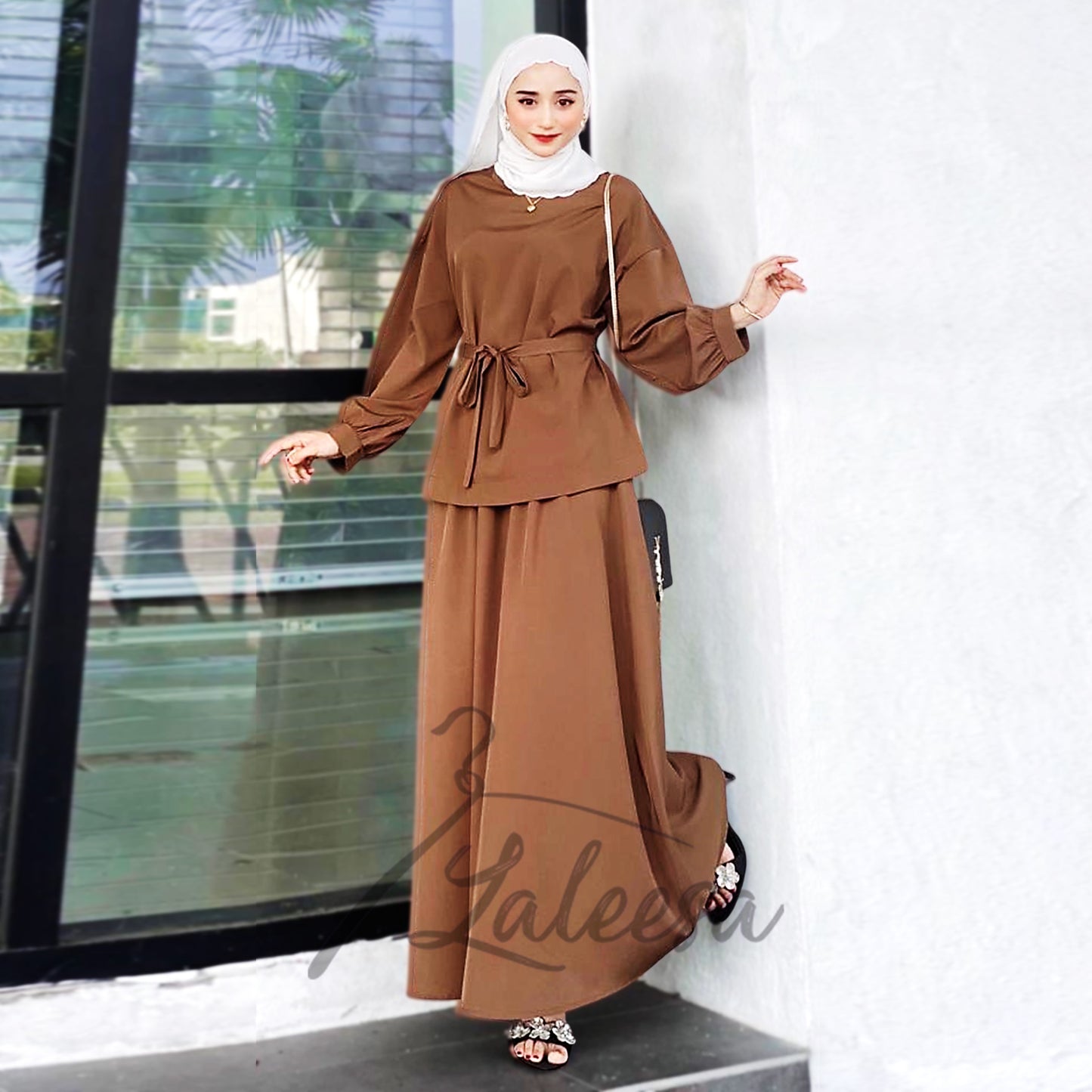 LALEESA (Blouse + Skirt) SET GHANIA SW841811 Set Wear Blouse Muslimah Blouse Women Blouse Plus Size Baju Raya 2024