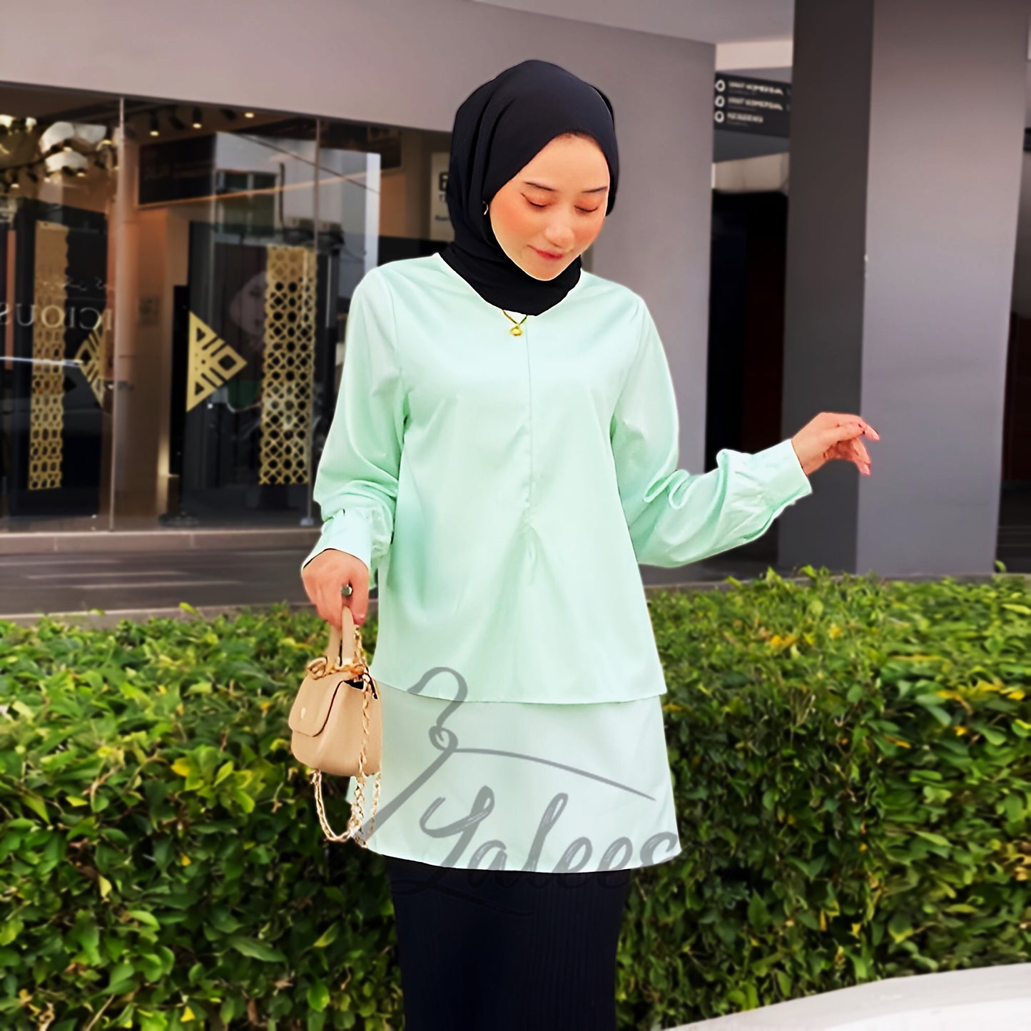 LALEESA BLOUSE JASSIA TB410590 <BF Friendly Series> Blouse Muslimah Blouse Women Blouse Plus Size Baju Raya 2024