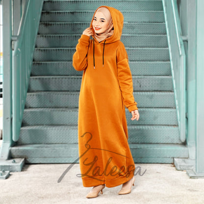 LALEESA DRESS HOODIE CLASSIC LD227527 <Long Hoodie Series> Dress Muslimah Dress Woman Jubah Abaya