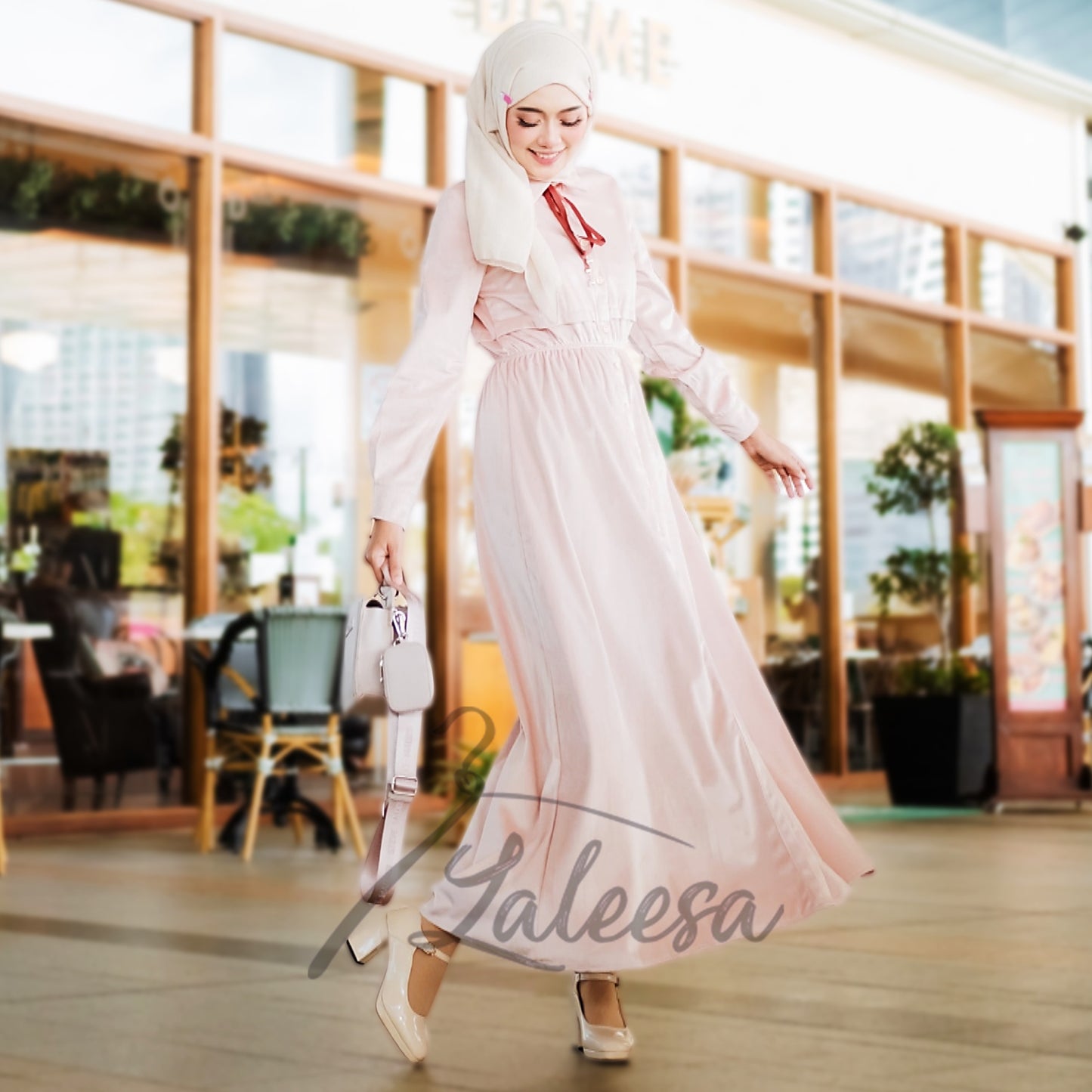 LALEESA DRESS WASILA LD211472 <Korean Series> Dress Muslimah Dress Woman Jubah Muslimah Abaya Dress