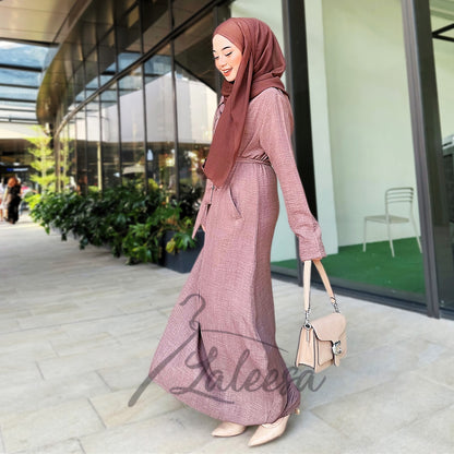 LALEESA DRESS HOODIE MONA LD293285 <Long Hoodie Series> Dress Muslimah Dress Woman Jubah Muslimah