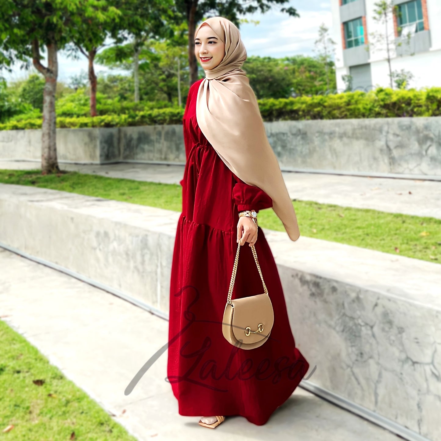 LALEESA DRESS DRAWSTRING LD294296 <BF Friendly Series> (Ironless) Dress Muslimah Dress Woman Jubah