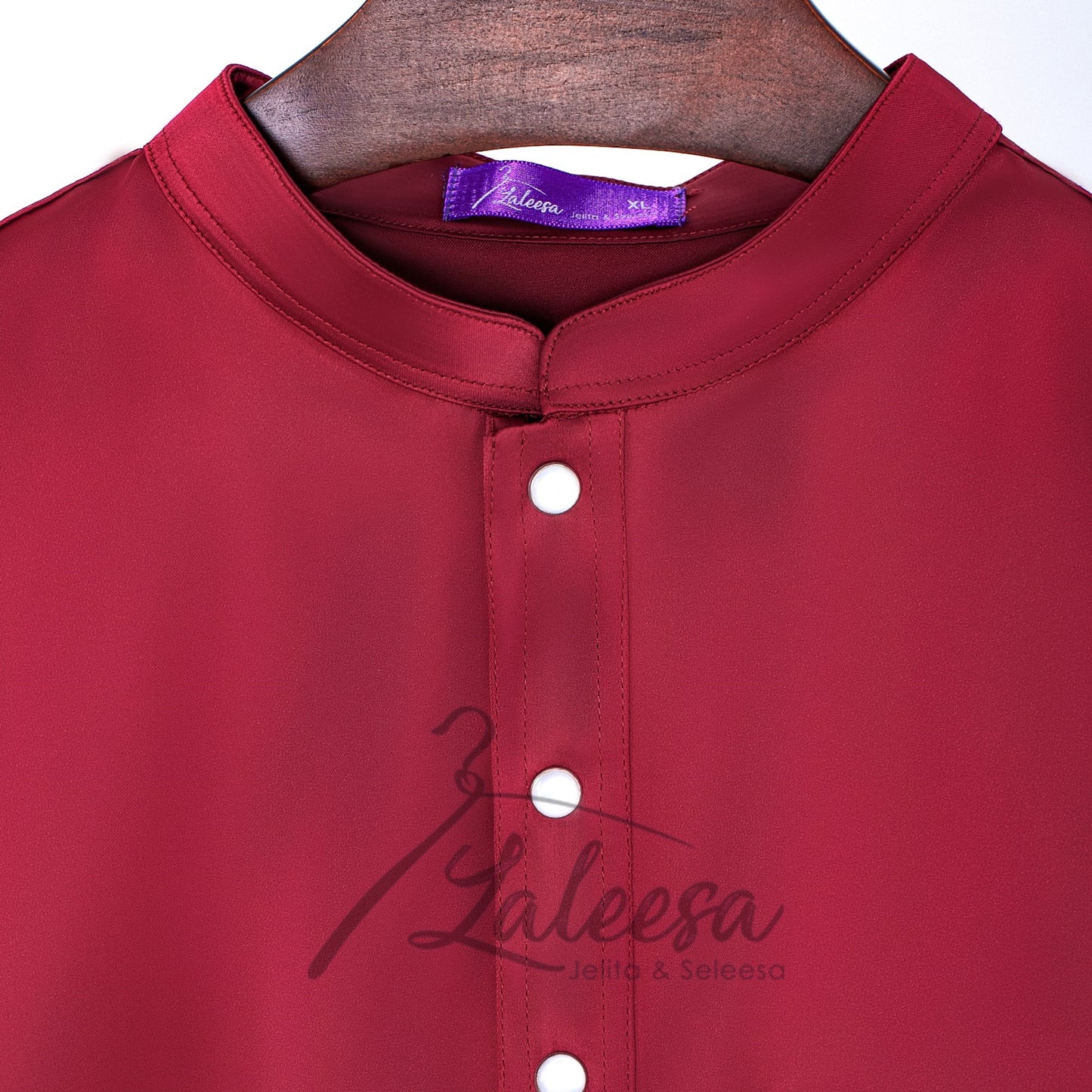 LALEESA E0303 Kurta Lelaki Lengan Pendak (Regular Fit) Satin Berkilat Baju Berkolar Men Shirt Men Baju Raya 2024