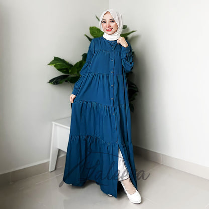 LALEESA DRESS UMAIRA LD263231 <BF Friendly Series> Full Button Down Ruffled Dress Muslimah Dress Plus Size Baju Raya 2024