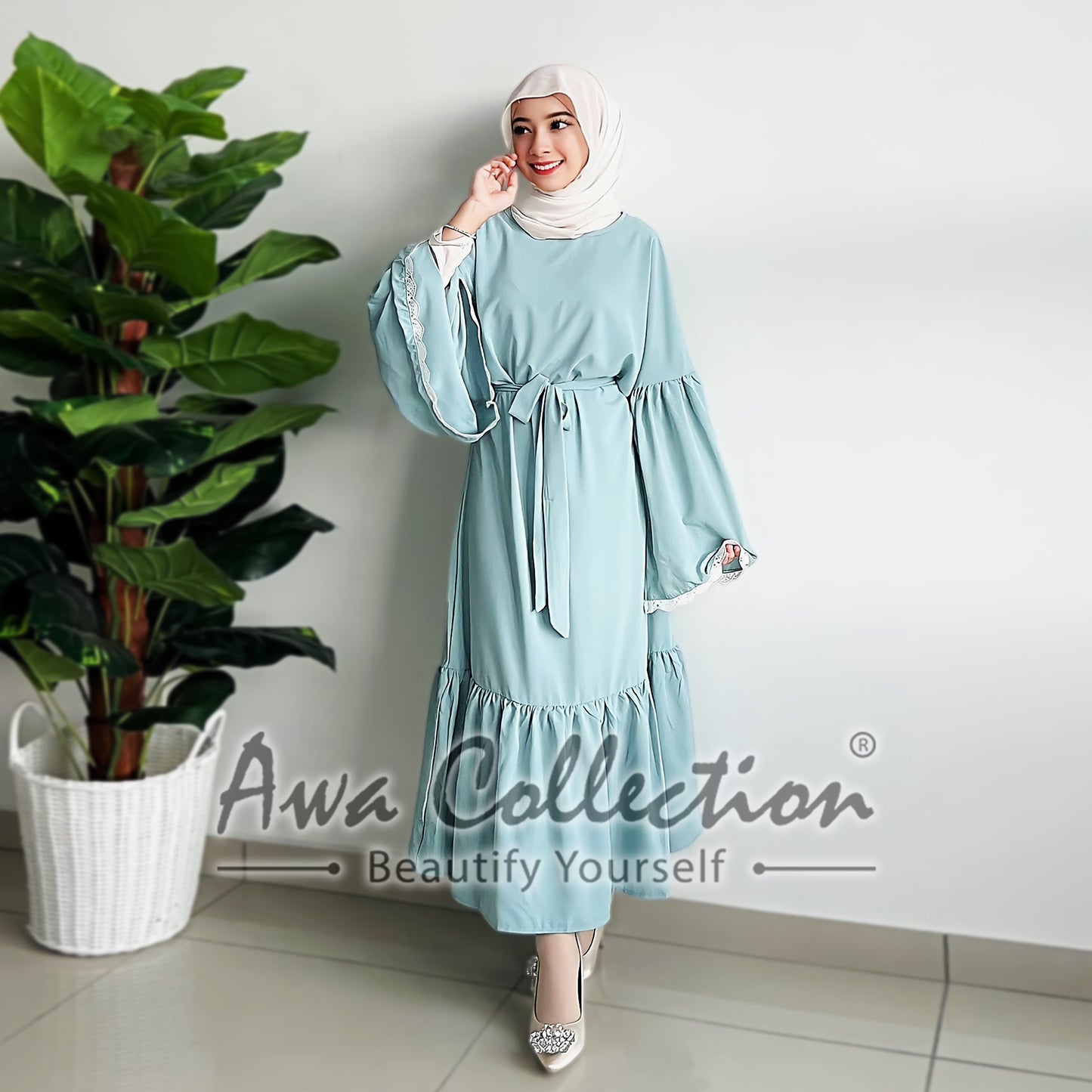 LALEESA Awa Collection DA123126 DRESS MAHDIYA Long Dress Muslimah Dress Women Dress Baju Raya 2024