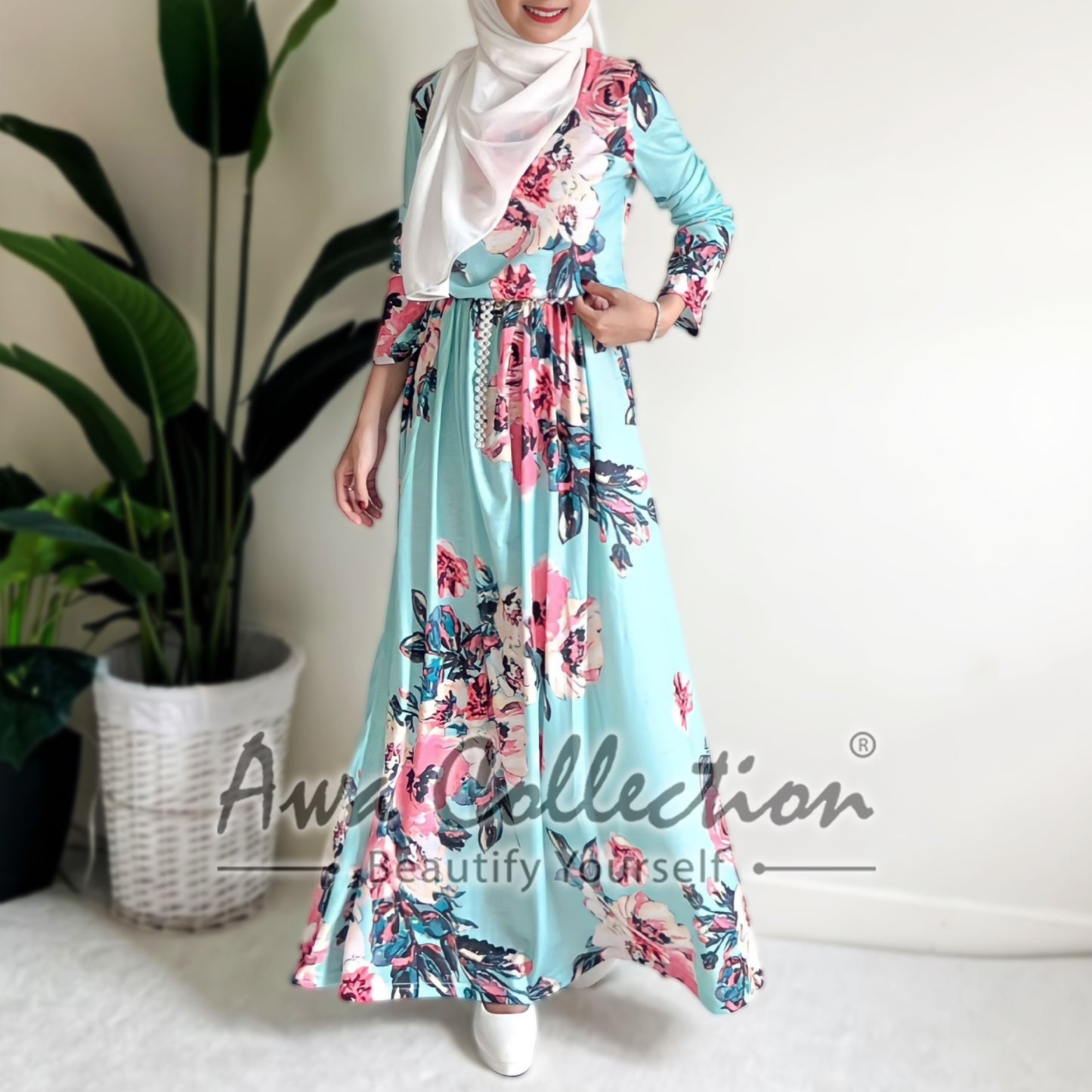 LALEESA Awa Collection DA118178 DRESS HAEDA Mummy Baby Long Sleeve Floral Dress Muslimah Dress Women Dress