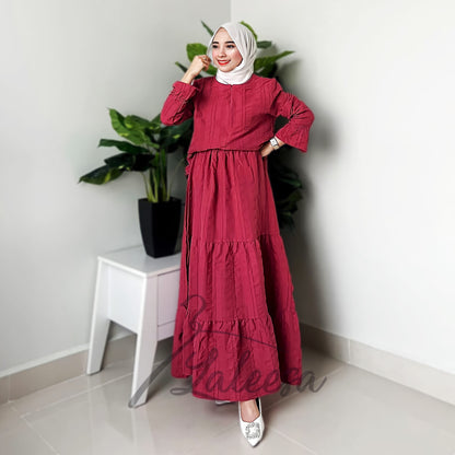 LALEESA (Blouse + Skirt) SET HAMEEDA SW844803 <BF Friendly Series> (Ironless) Set Wear Blouse Plus Size Baju Raya 2024