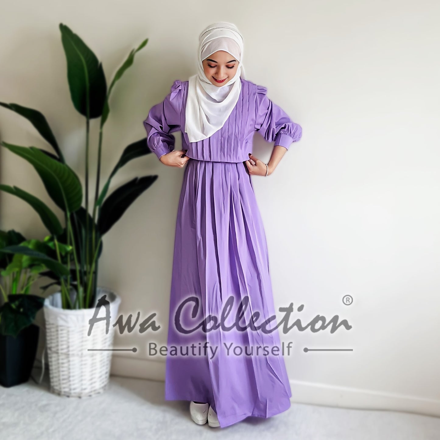 LALEESA Awa Collection DA127162 DRESS SAEEDA Dress Muslimah Dress Women Dress Baju Muslimah Baju Raya 2024