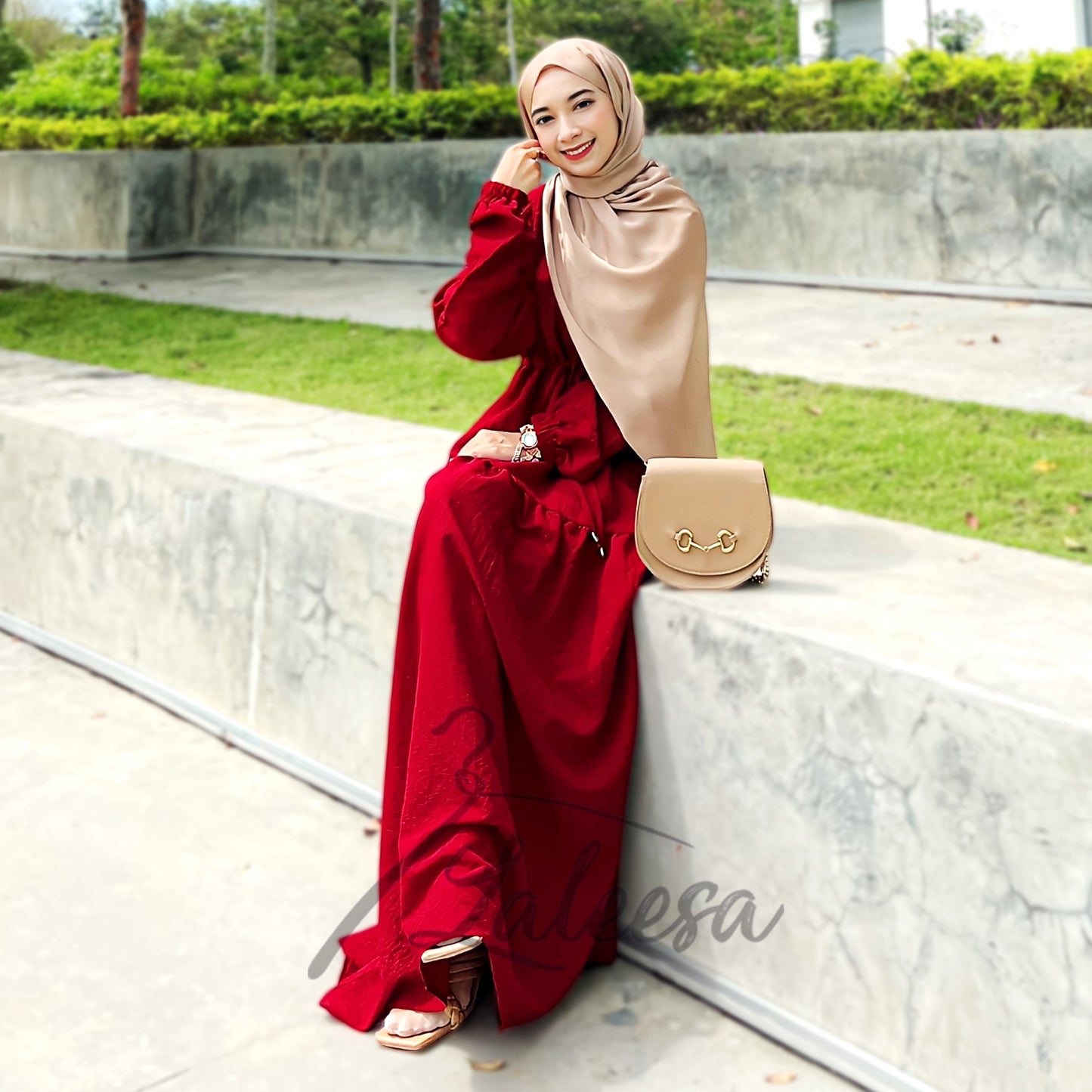 LALEESA DRESS DRAWSTRING LD294296 <BF Friendly Series> (Ironless) Dress Muslimah Dress Woman Jubah