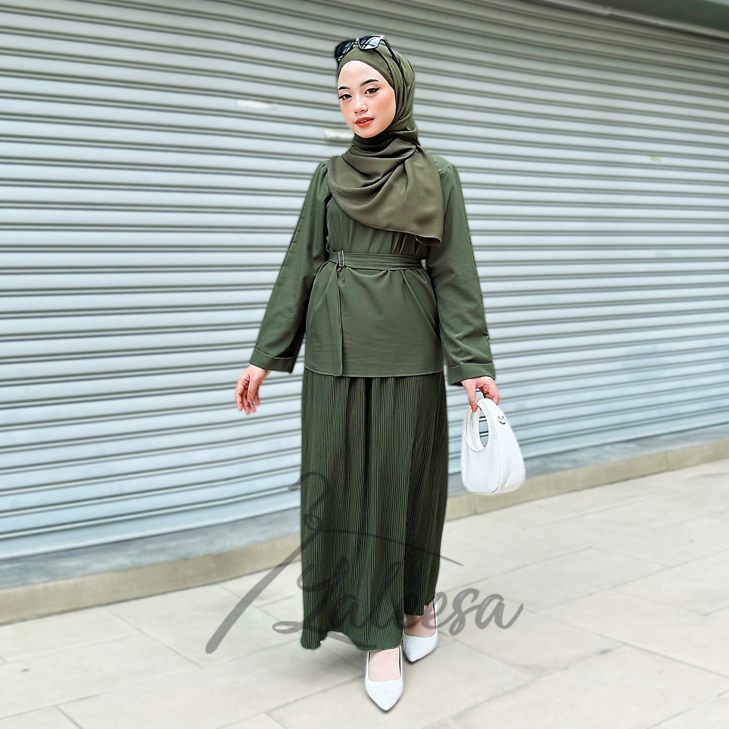 LALEESA (Blouse + Skirt) SET IZZA SW850867 Set Wear Blouse Muslimah Blouse Women Blouse Plus Size Baju Raya 2024