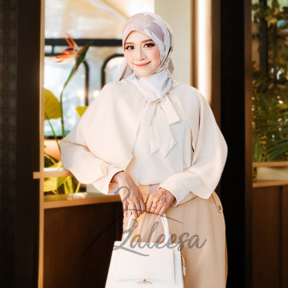 LALEESA Awa Collection (Blouse + Skirt) SET FANILA SA705754 <Korean Series> Set Wear Blouse Muslimah Baju Raya 2024