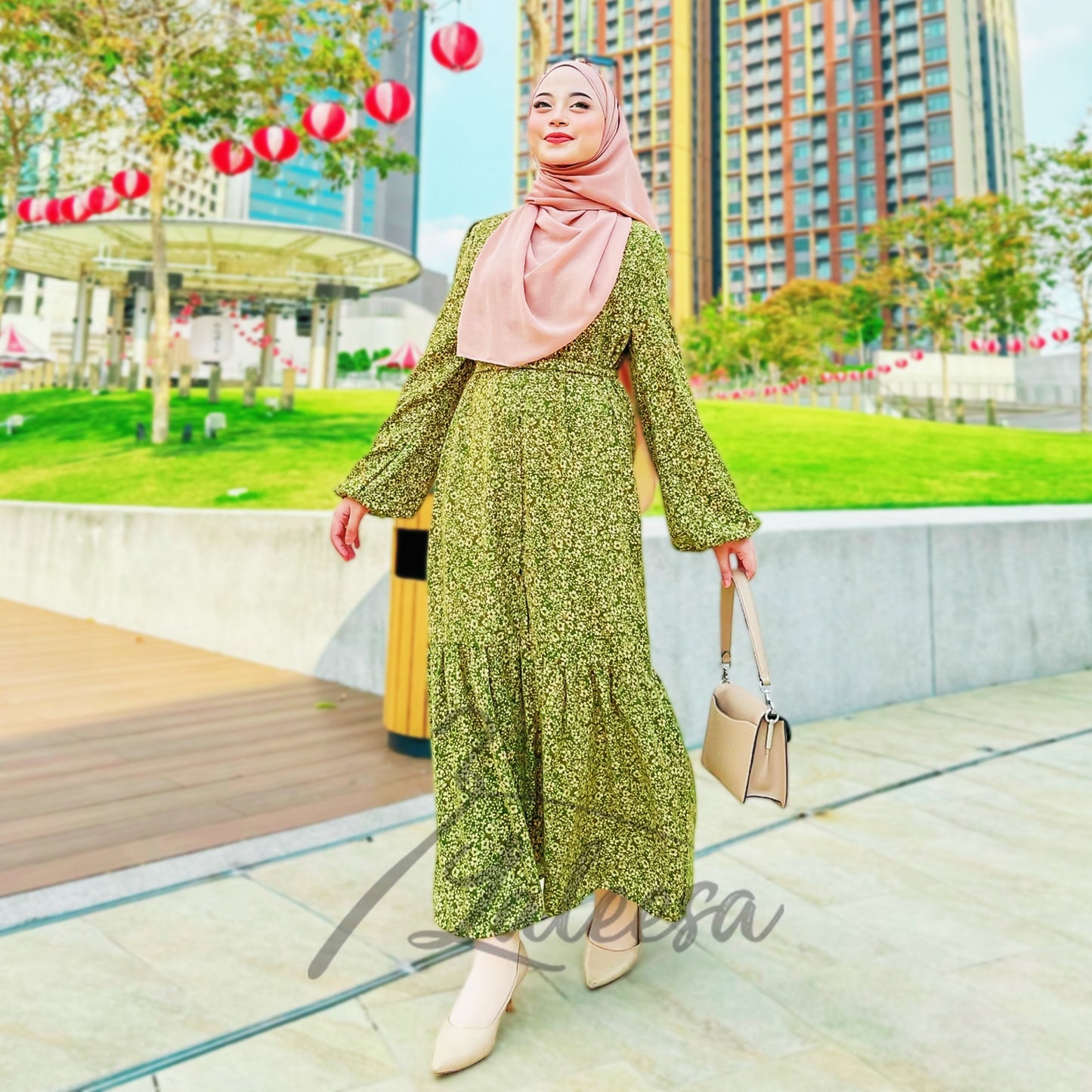 LALEESA DRESS AMINA LD251252 <BF Friendly Series> Dress Muslimah Dress Woman Jubah Muslimah Abaya