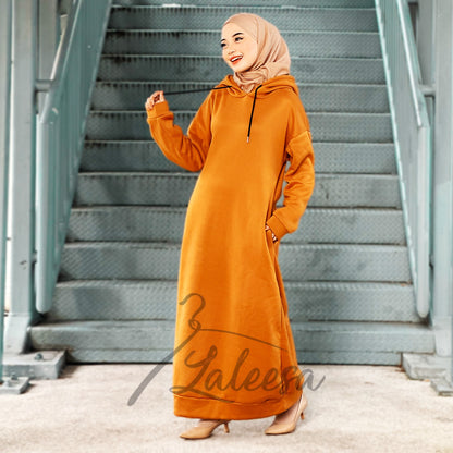 LALEESA DRESS HOODIE CLASSIC LD227527 <Long Hoodie Series> Dress Muslimah Dress Woman Jubah Abaya