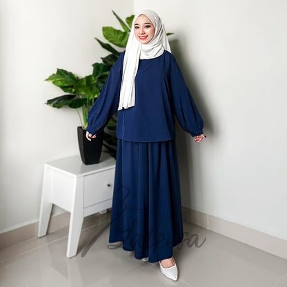 LALEESA (Blouse + Skirt) SET GHANIA SW841811 Set Wear Blouse Muslimah Blouse Women Blouse Plus Size Baju Raya 2024