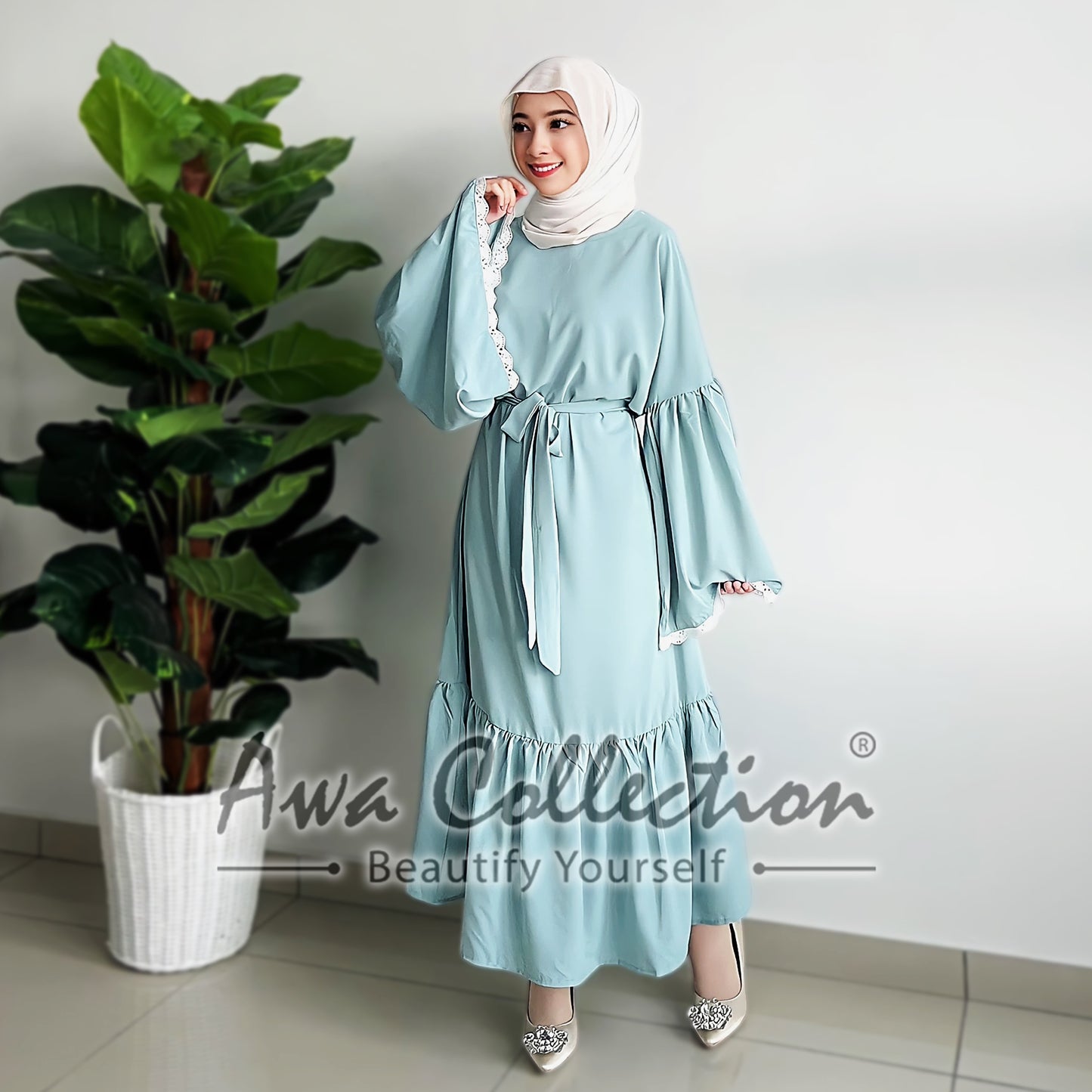 LALEESA Awa Collection DA123126 DRESS MAHDIYA Long Dress Muslimah Dress Women Dress Baju Raya 2024