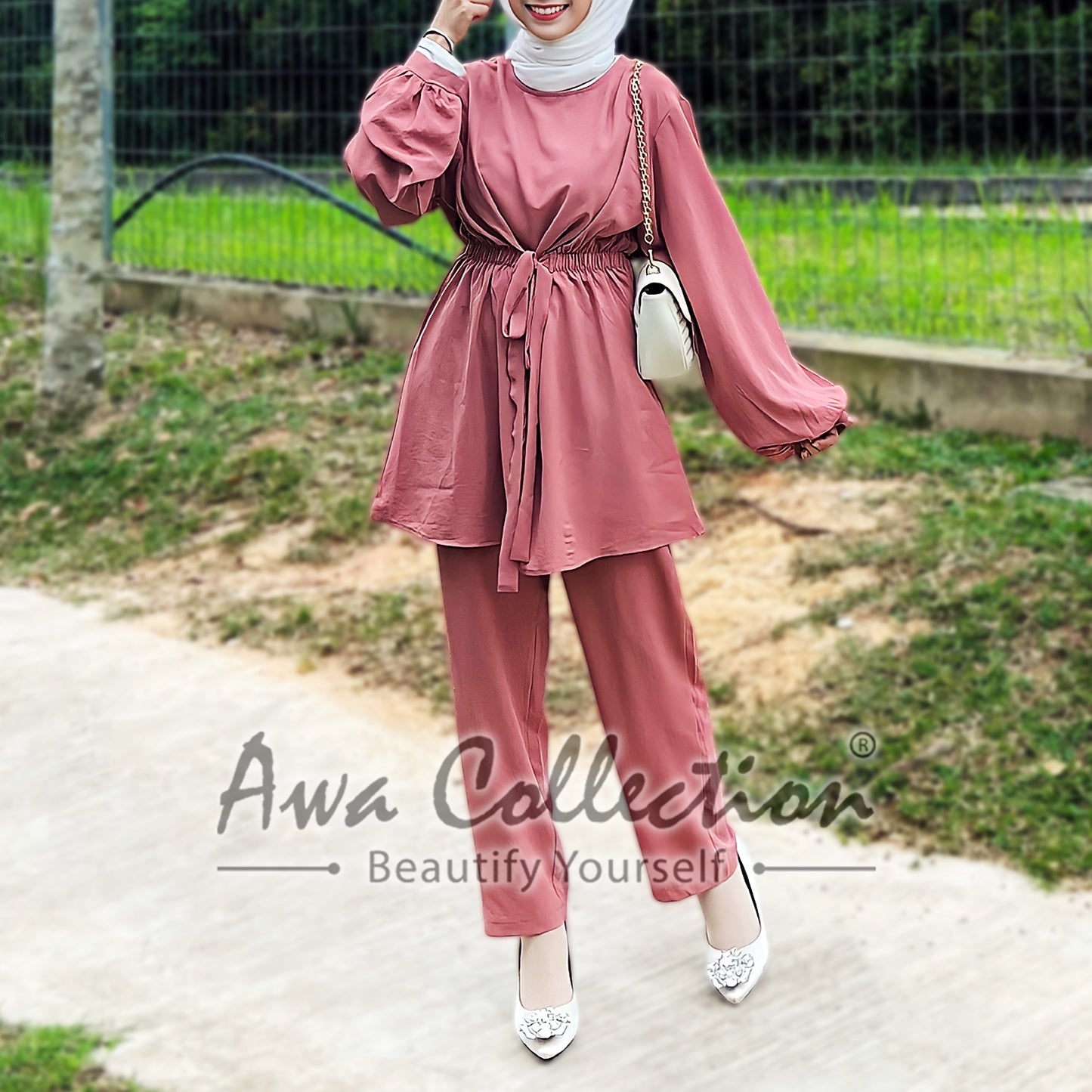 LALEESA Awa Collection (Blouse + Pants) SA704763 SET DUJANAH Blouse Muslimah Blouse Women Blouse Baju Raya 2024