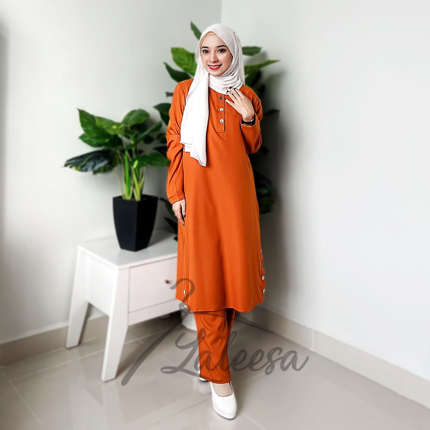 LALEESA (Blouse + Pants) SET KHASHIA SW849856 <BF Friendly Series> 2 Piece Modest Set Wear Plus Size Baju Raya 2024