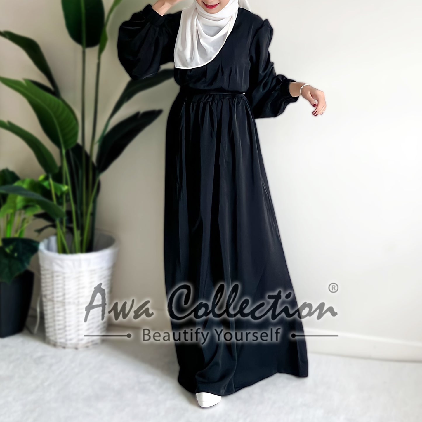 LALEESA Awa Collection DA111101 DRESS ZAHEERA High Neck Puff Sleeve Dress Muslimah Dress Women Dress Baju Raya 2024