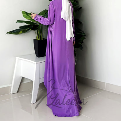 LALEESA LD258286 DRESS NAFISA Plain Round Neck Casual Long Dress Muslimah Dress Women Dress Plus Size Baju Raya 2024