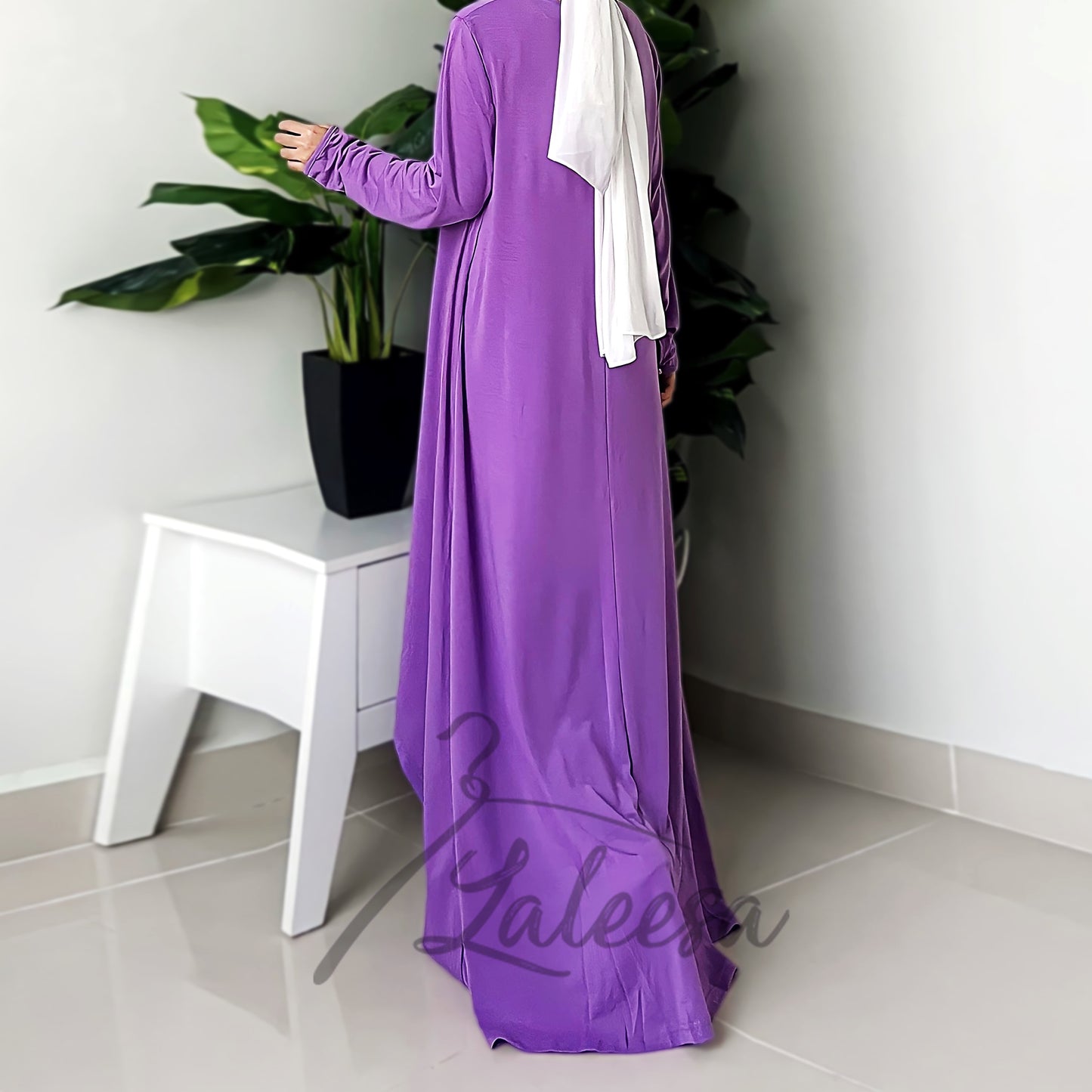 LALEESA LD258286 DRESS NAFISA Plain Round Neck Casual Long Dress Muslimah Dress Women Dress Plus Size Baju Raya 2024