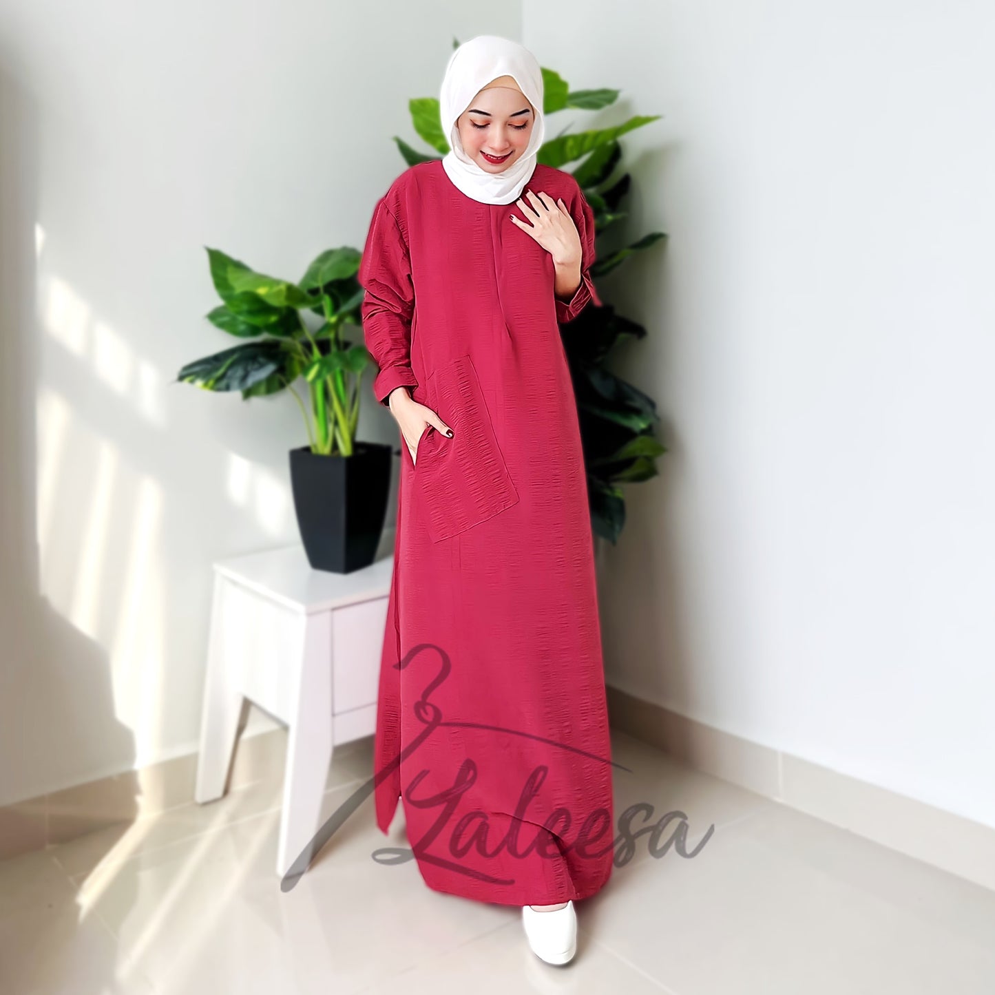 LALEESA DRESS WAFEEQA LD211209 <BF Friendly Series> (Ironless) Dress Muslimah Dress Women Dress Plus Size Baju Raya 2024