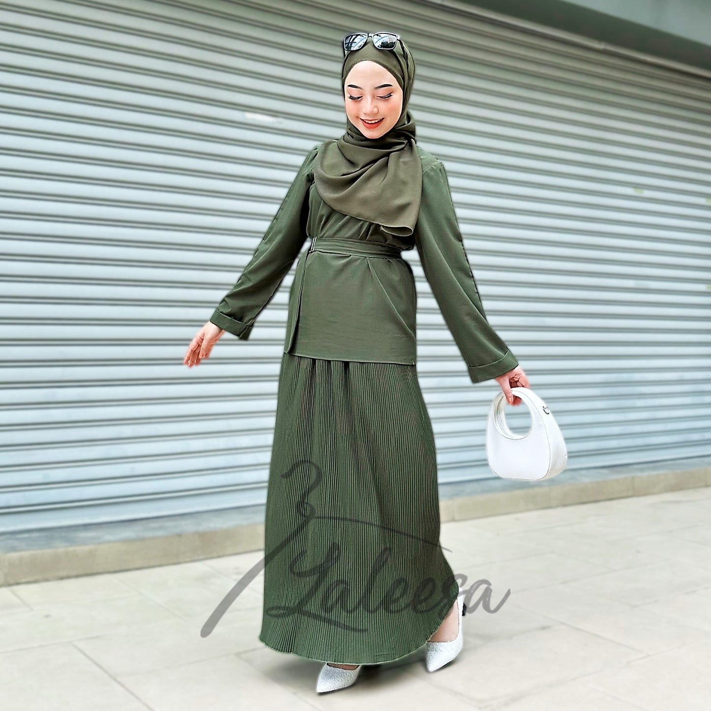 LALEESA (Blouse + Skirt) SET IZZA SW850867 Set Wear Blouse Muslimah Blouse Women Blouse Plus Size Baju Raya 2024