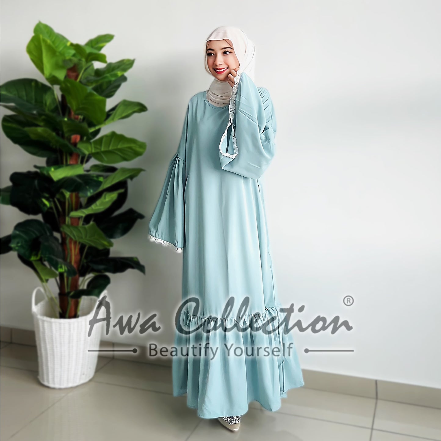 LALEESA Awa Collection DA123126 DRESS MAHDIYA Long Dress Muslimah Dress Women Dress Baju Raya 2024