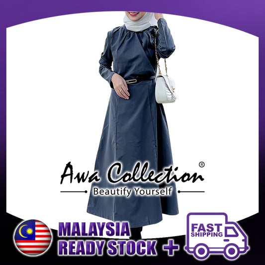 LALEESA Awa Collection DRESS IMRANA DA119189 <Korean Series> Korean Ruffle Button Flared Dress Muslimah Dress Women
