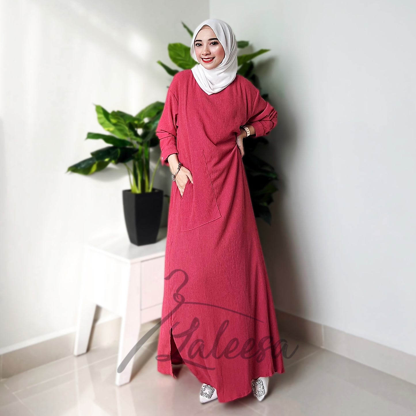 LALEESA DRESS BADIYAH LD221203 <Ironless Series> (Ironless) Dress Muslimah Dress Women Dress Plus Size Baju Raya 2024