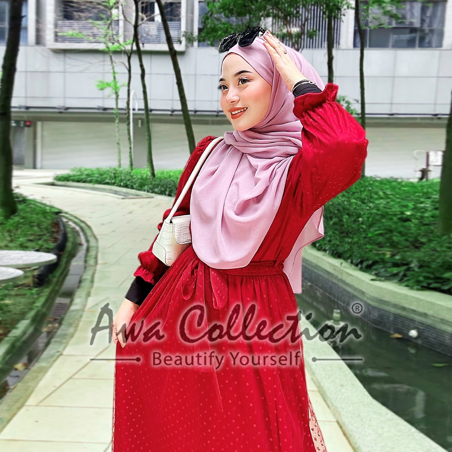 LALEESA Awa Collection DRESS JINA DA109181 Dress Muslimah Dress Woman Jubah Muslimah Abaya Dress