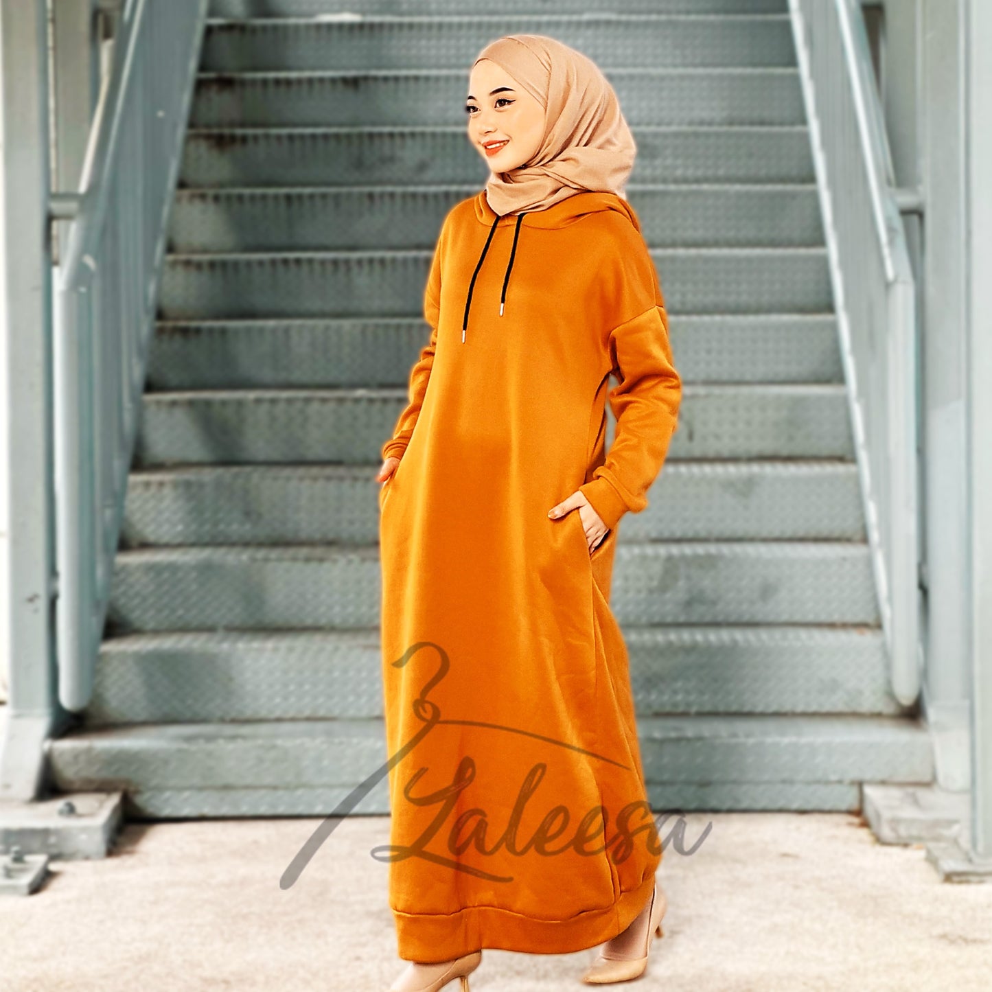 LALEESA DRESS HOODIE CLASSIC LD227527 <Long Hoodie Series> Dress Muslimah Dress Woman Jubah Abaya