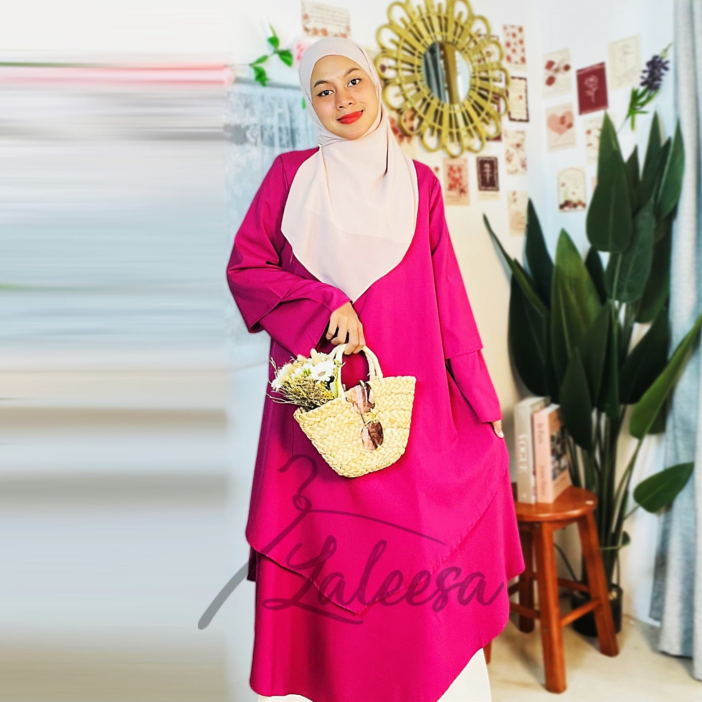 LALEESA LD257275 DRESS MAIDA Irregular Loose Casual Long Dress Muslimah Dress Women Dress Plus Size Baju Raya 2024