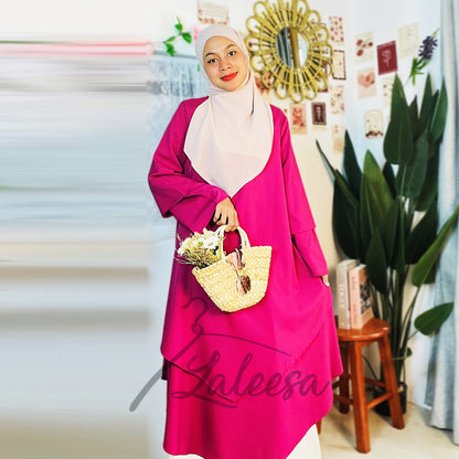 LALEESA LD257275 DRESS MAIDA Irregular Loose Casual Long Dress Muslimah Dress Women Dress Plus Size Baju Raya 2024