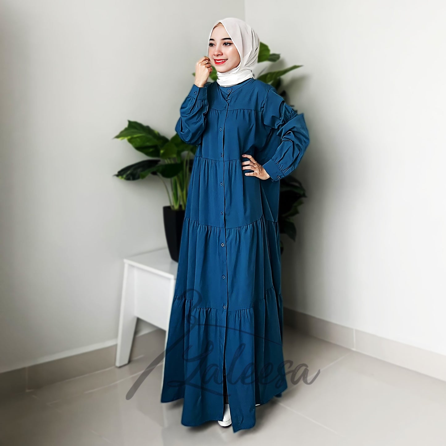 LALEESA DRESS UMAIRA LD263231 <BF Friendly Series> Full Button Down Ruffled Dress Muslimah Dress Plus Size Baju Raya 2024