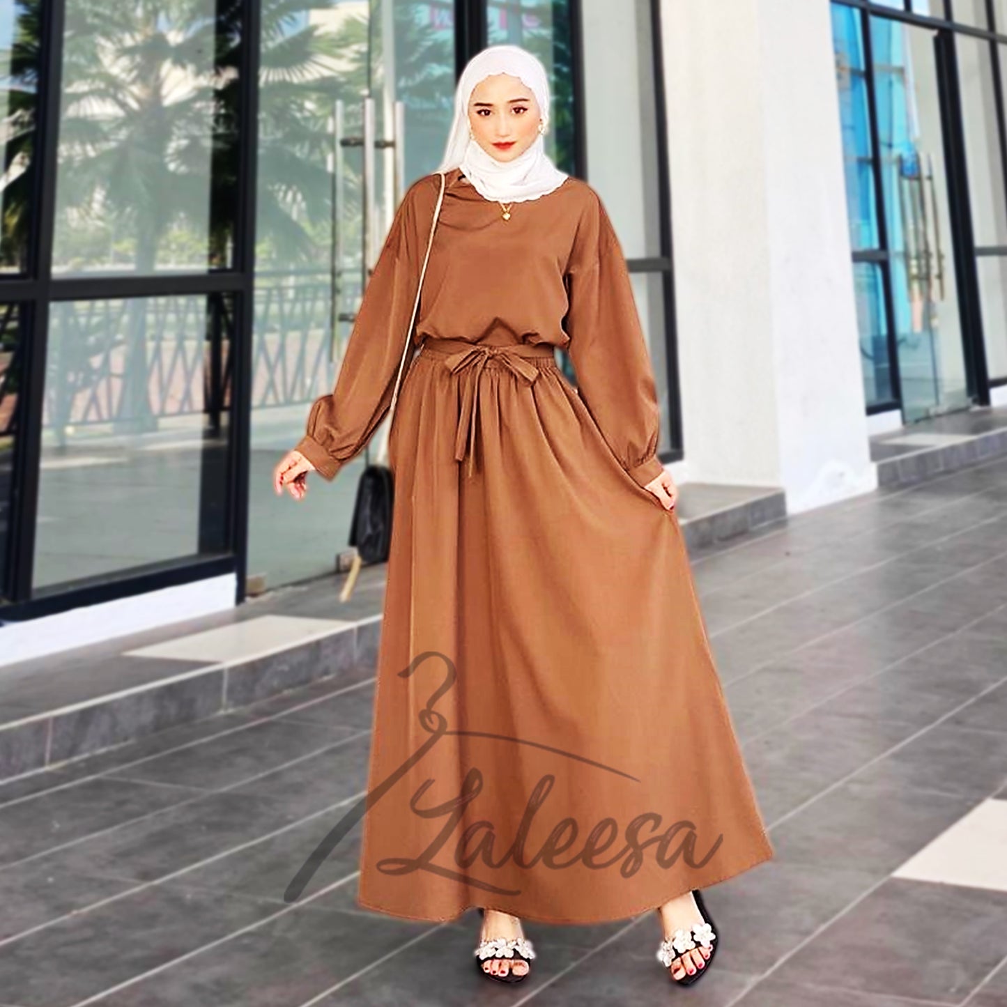 LALEESA (Blouse + Skirt) SET GHANIA SW841811 Set Wear Blouse Muslimah Blouse Women Blouse Plus Size Baju Raya 2024