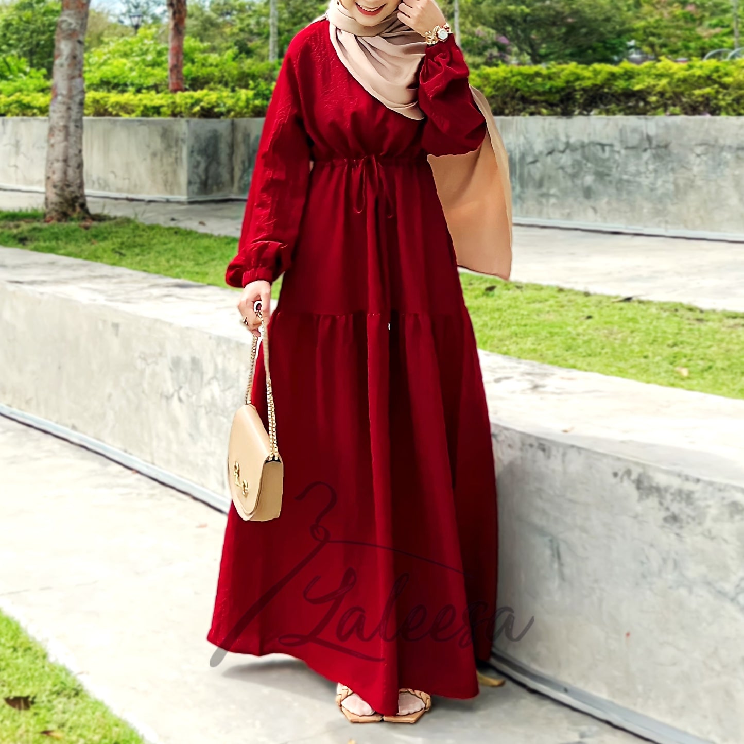 LALEESA DRESS DRAWSTRING LD294296 <BF Friendly Series> (Ironless) Dress Muslimah Dress Woman Jubah