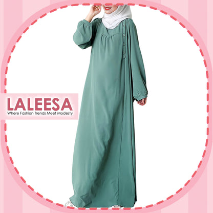 LALEESA Awa Collection DA125144 DRESS QAHIRA Buttoned Shirt Dress Muslimah Dress Women Dress Baju Raya 2024