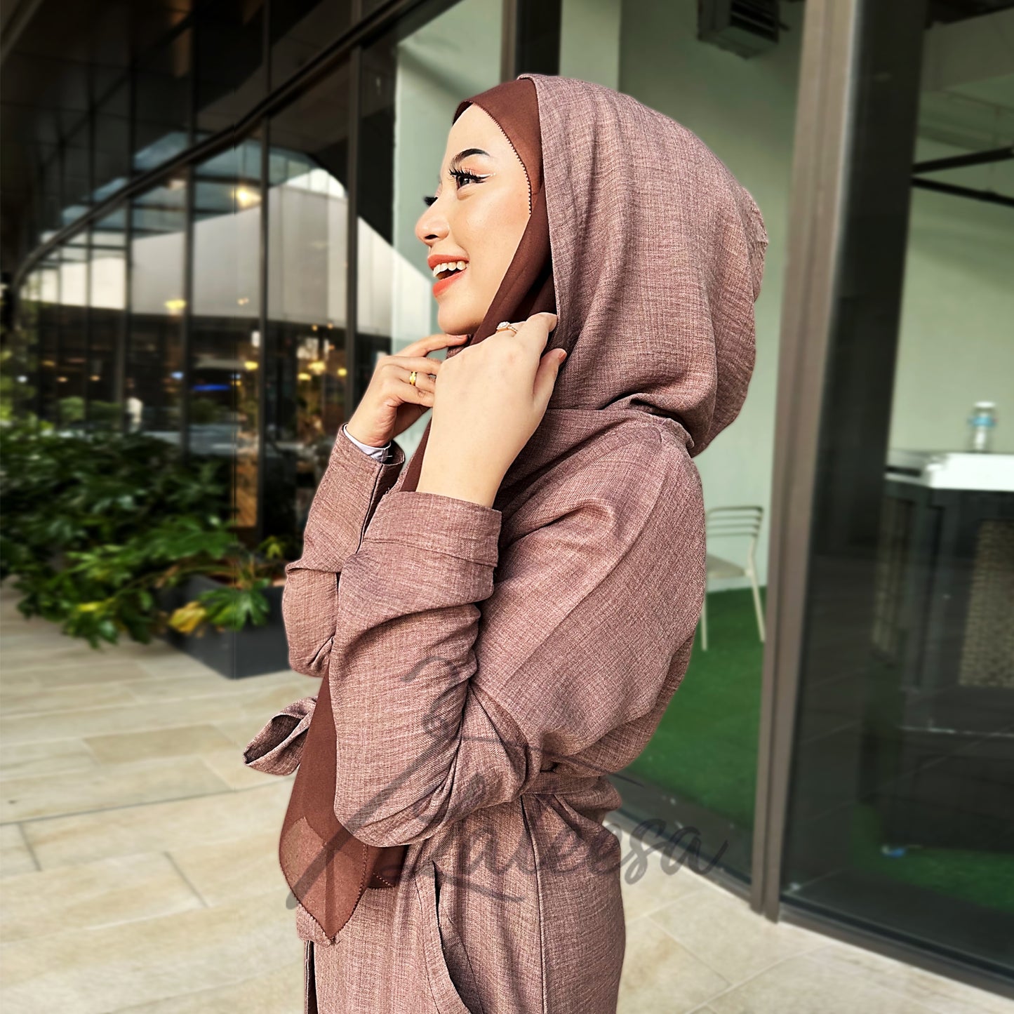 LALEESA DRESS HOODIE MONA LD293285 <Long Hoodie Series> Dress Muslimah Dress Woman Jubah Muslimah