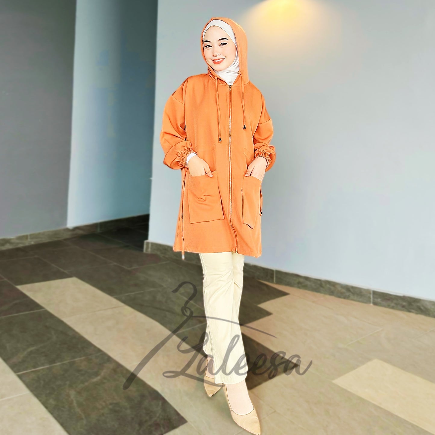 LALEESA BLOUSE HOODIE YURI TB450422 <Korean Series> Korean Style Blouse Muslimah Blouse Women Plus Size Baju Raya 2024