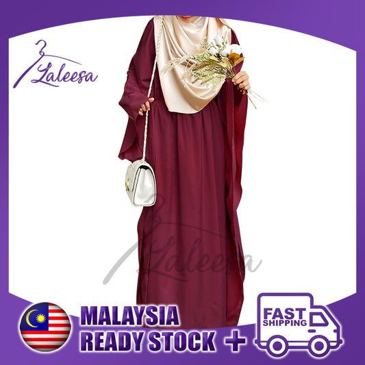 LALEESA LD242262 DRESS AIDA Elastic Waist Dress Muslimah Dress Women Dress Abaya Kaftan Plus Size Baju Abaya 2024