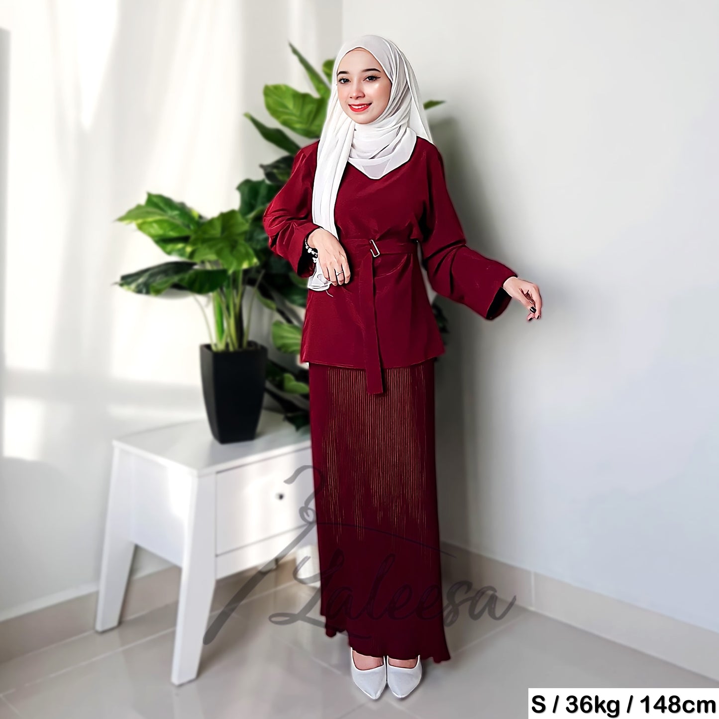 LALEESA (Blouse + Skirt) SET IZZA SW850867 Set Wear Blouse Muslimah Blouse Women Blouse Plus Size Baju Raya 2024